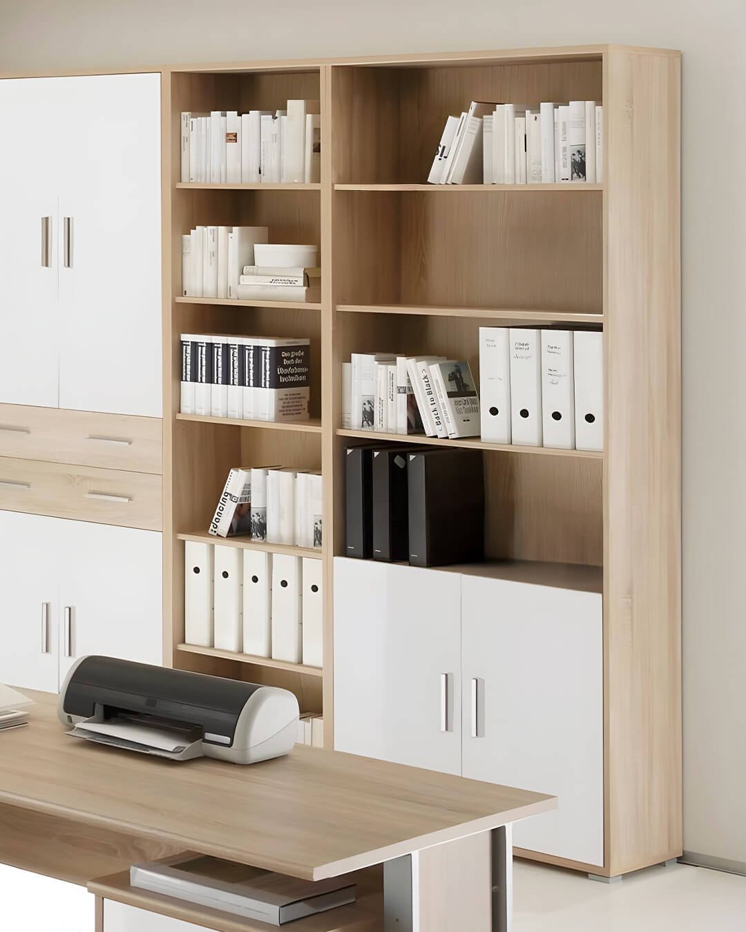 Rangements professionnels sur mesure en bois pour bureau