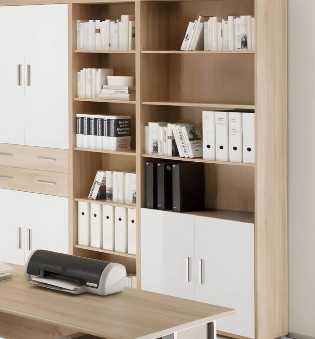 Rangements professionnels sur mesure en bois pour bureau